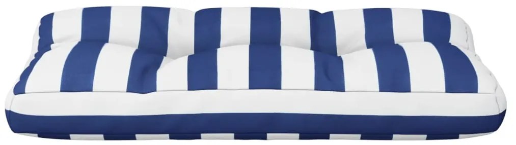 Almofadão para sofá de paletes 80x40x12 cm tecido azul/branco