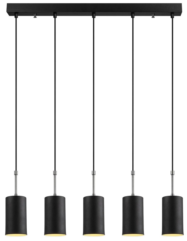 Candeeiro de Teto Kem – Preto Níquel – 79 x 9 cm