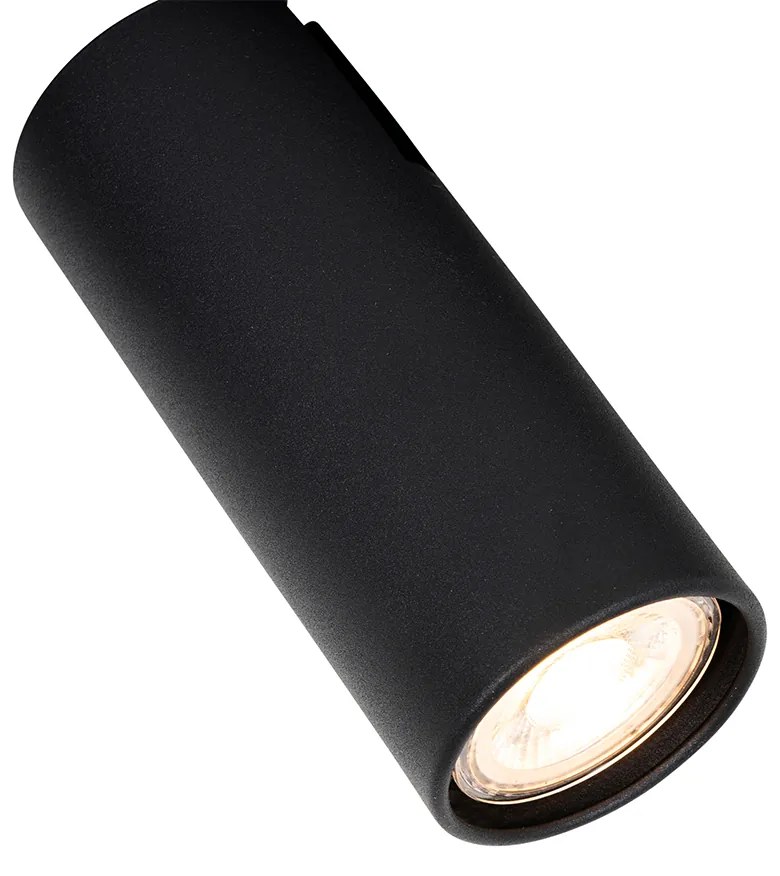 Candeeiro de teto moderno preto 2 luzes ajustáveis - Renna Moderno