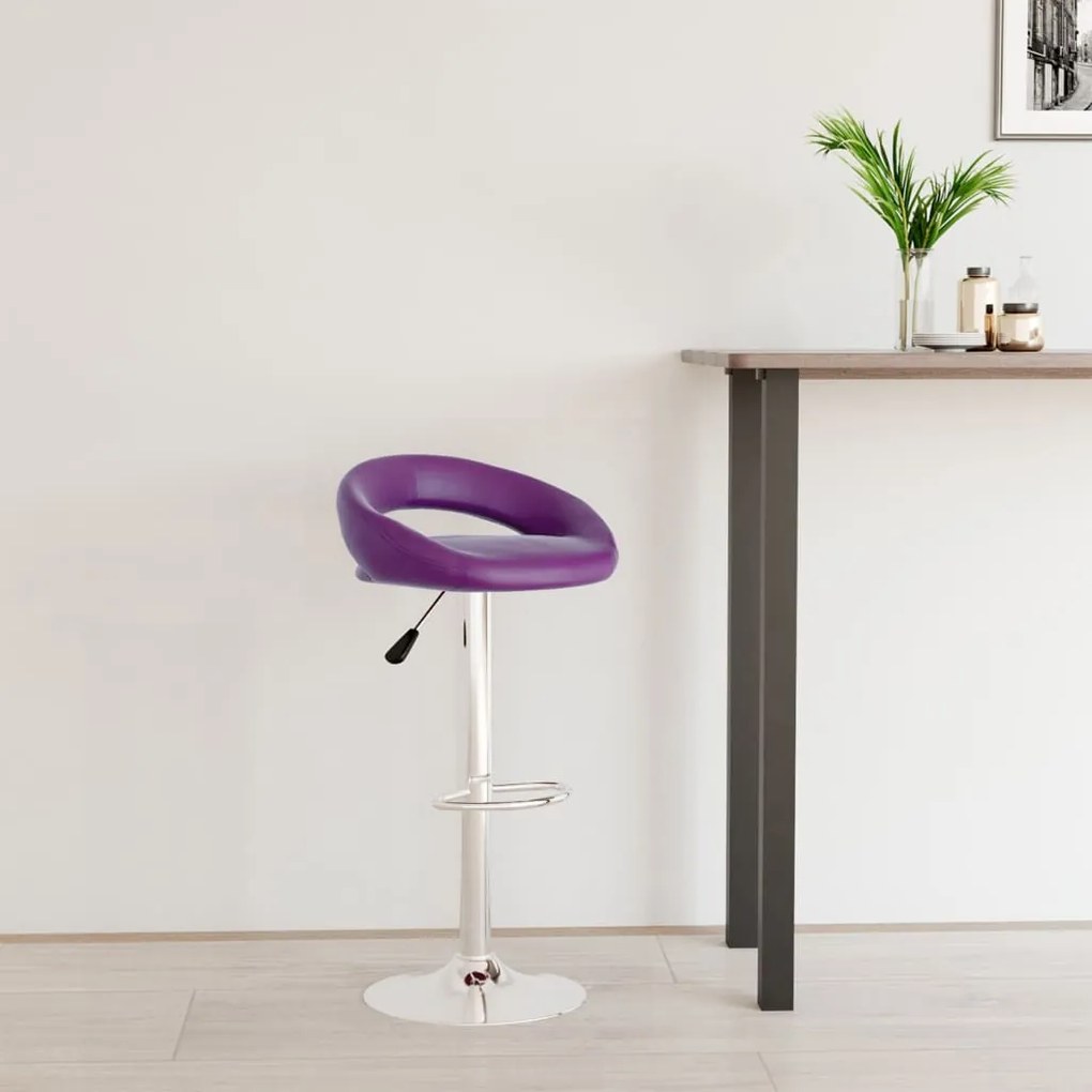 vidaXL Banco de bar couro artificial roxo