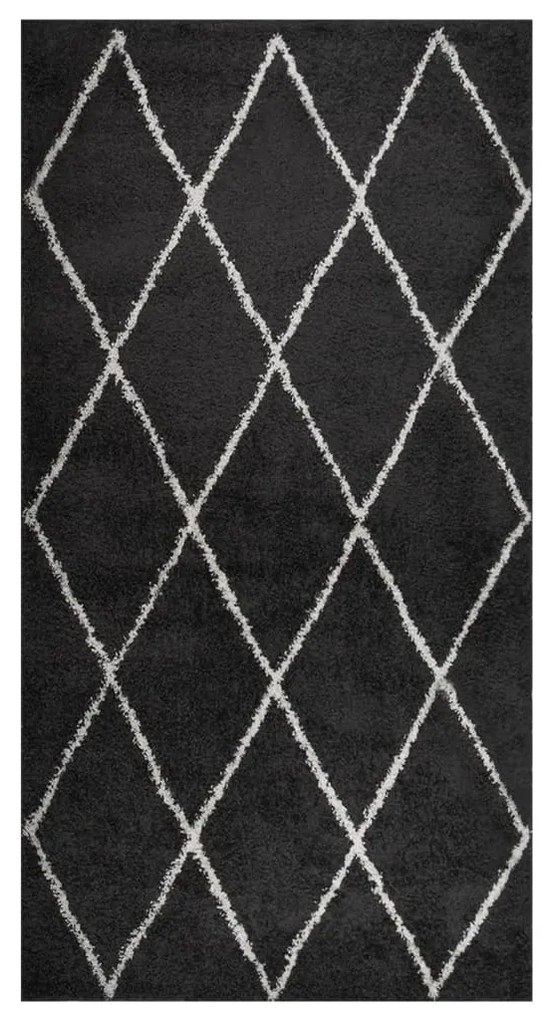 vidaXL Tapete shaggy de pelo alto 80x150 cm creme/antracite