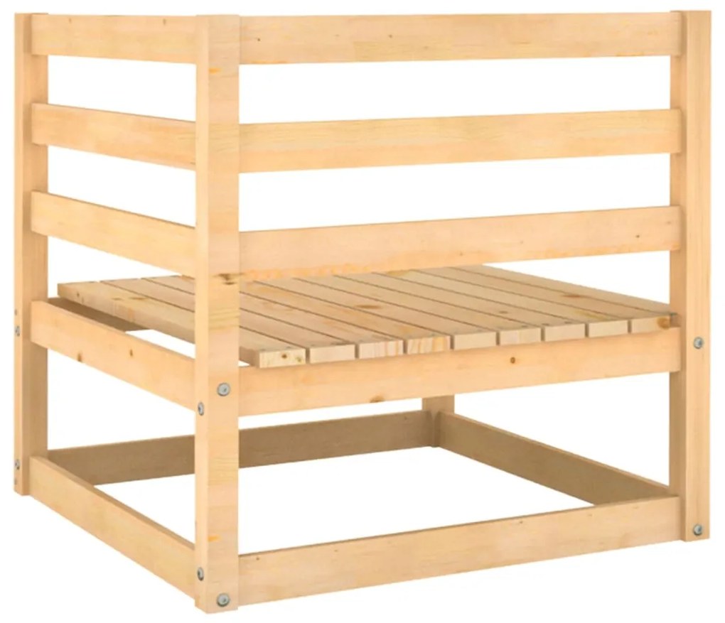 3 pcs conjunto lounge de jardim pinho maciço