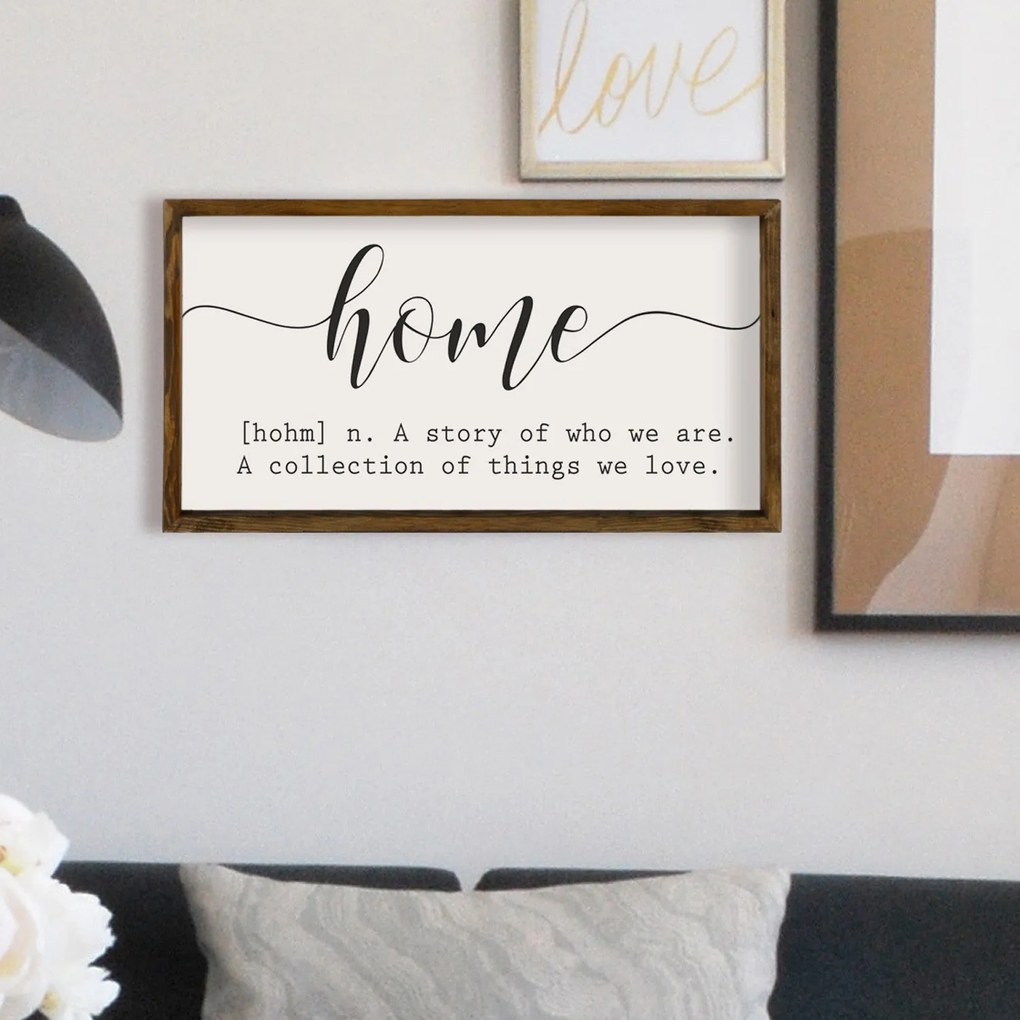 Quadro Decorativo em MDF KZM318 – Castanho, Branco, Preto – 25 x 50 cm