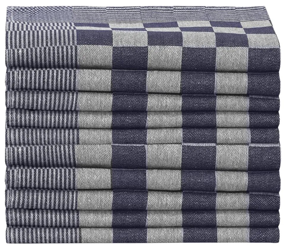 Panos de cozinha 20 pcs 50x70 cm algodão azul e branco