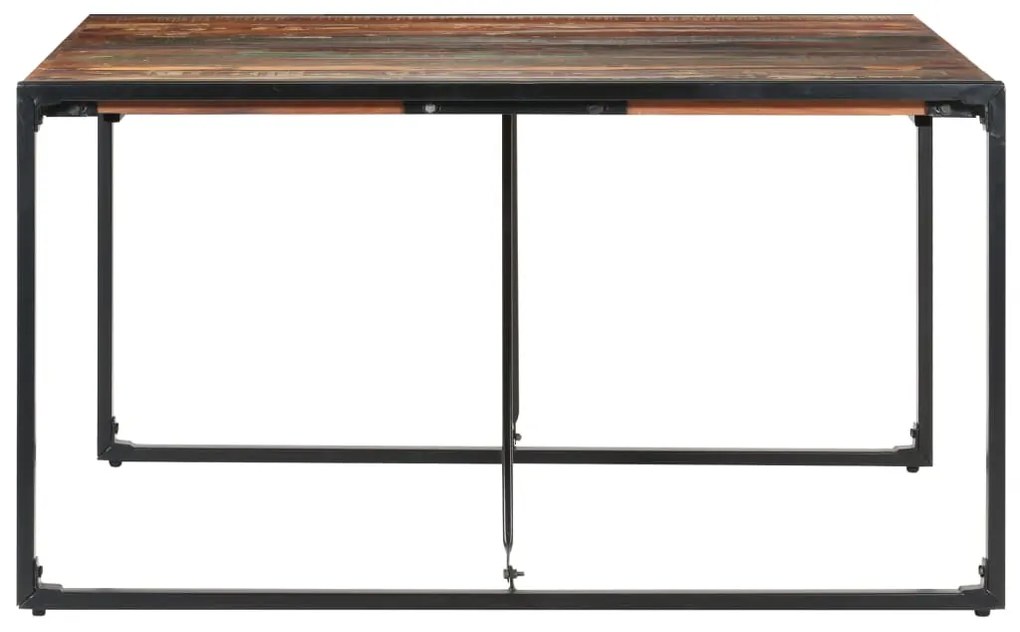 Mesa de jantar 140x140x75 cm madeira recuperada maciça