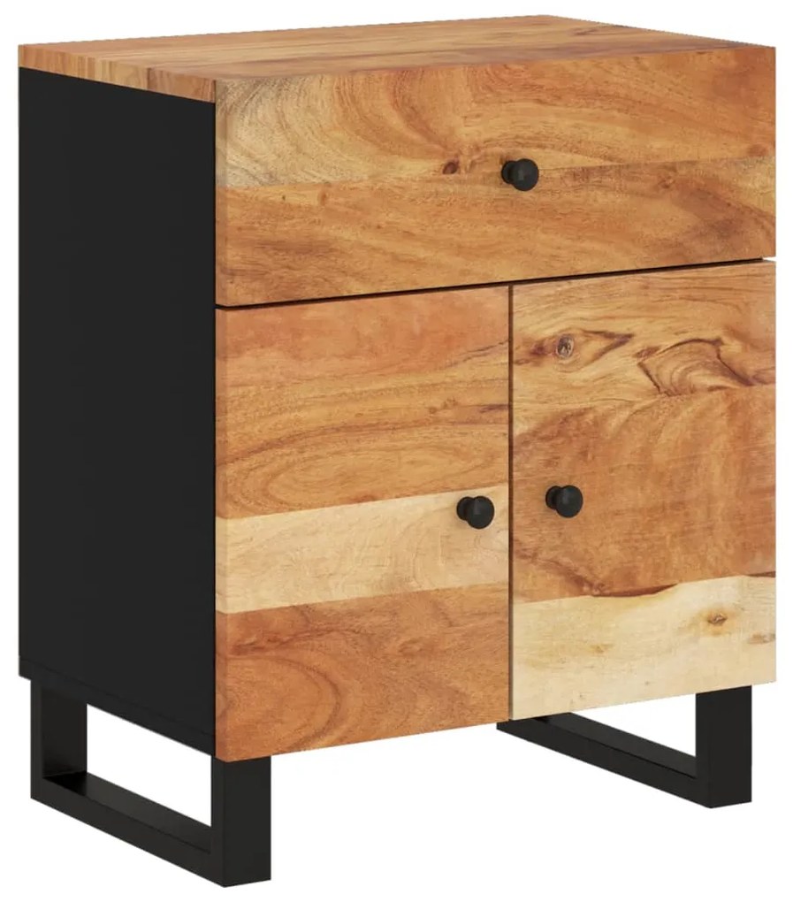 Mesa de cabeceira 50x33x60 cm acácia maciça/derivados madeira