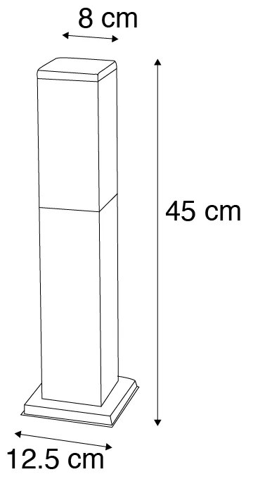 Candeeiro de exterior moderno 45cm cinzento escuro com opalino IP44 - Malios Design,Moderno