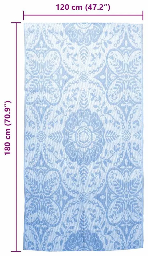 Tapete de exterior 120x180 cm ARAKIL PP azul-bebé