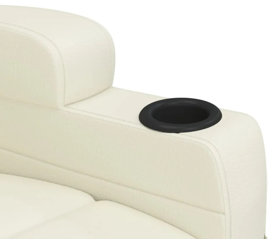 Poltrona elevatória couro artificial branco nata