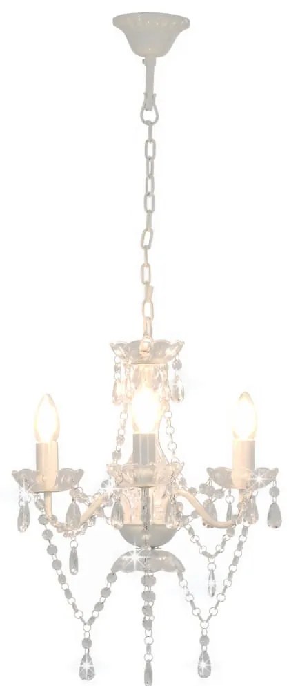 Lustre com contas redondo 3 x E14 branco