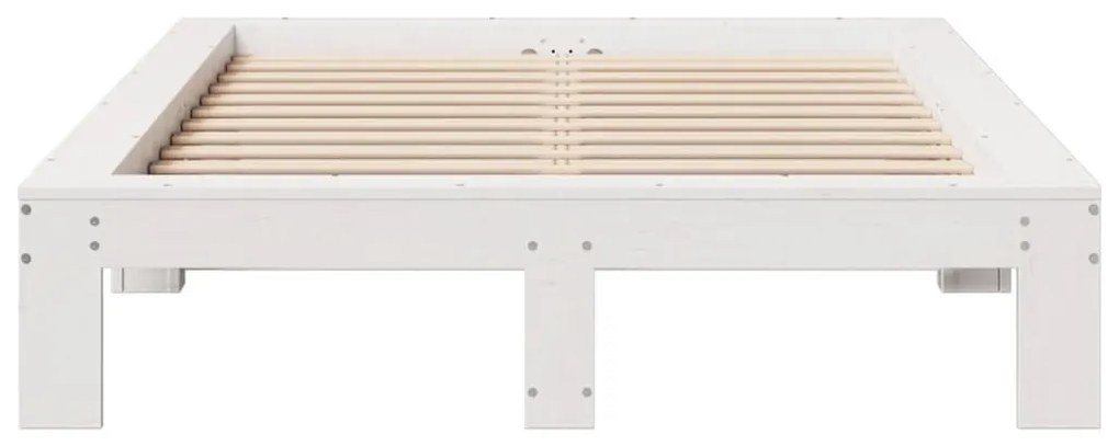 Cama sem colchão 120x190 cm madeira de pinho maciça branco