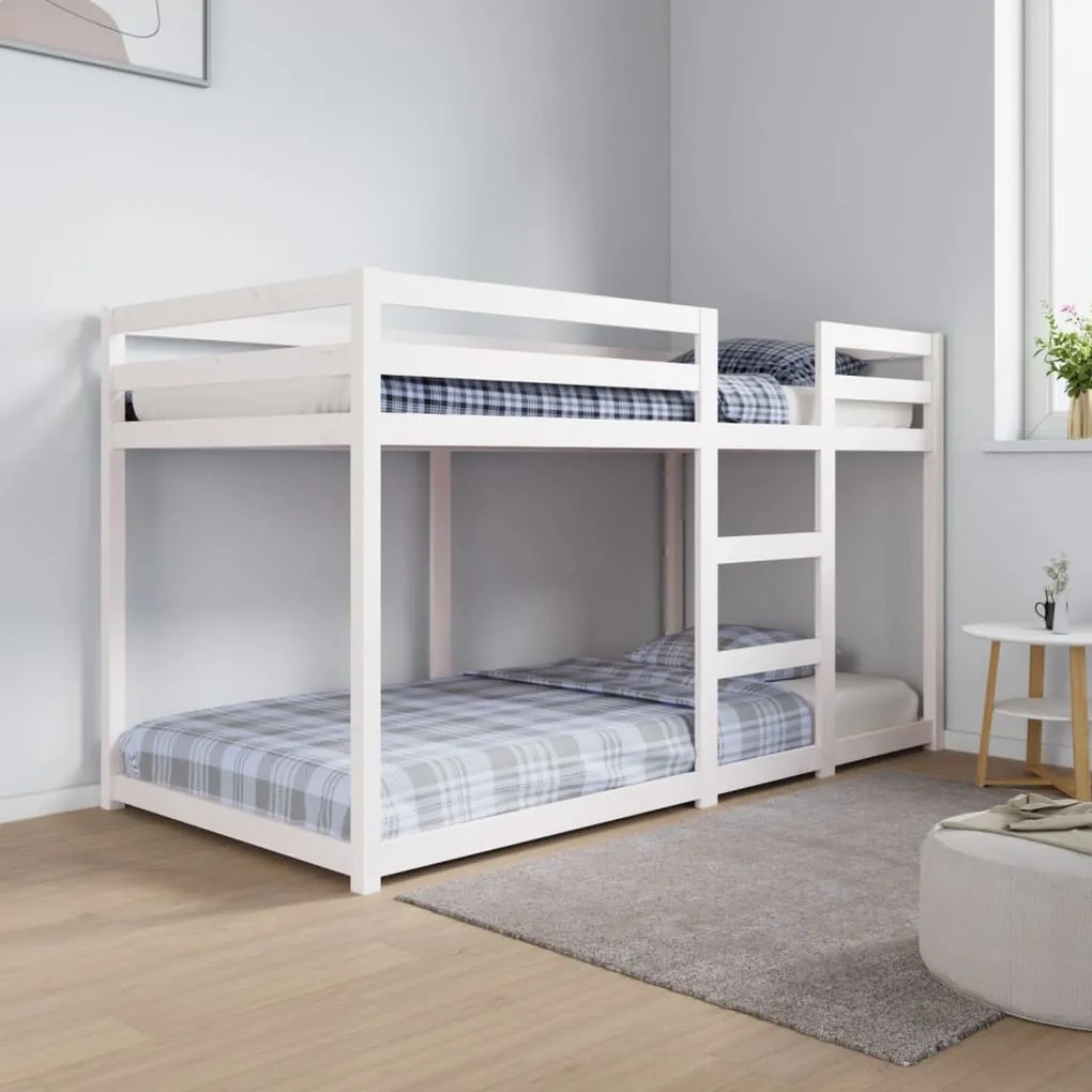 vidaXL Beliche 90x190 cm madeira de pinho maciça branco