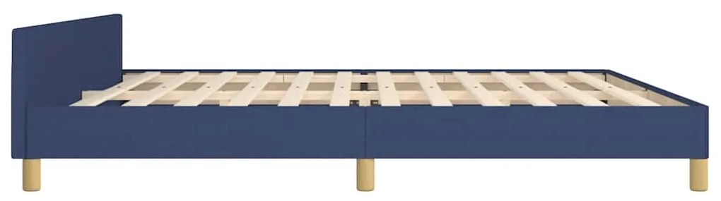 Estrutura cama c/ cabeceira sem colchão 200x200 cm tecido azul