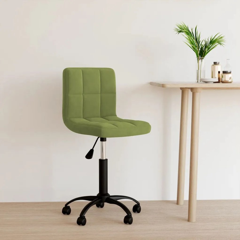 vidaXL Cadeira de escritório giratória veludo verde-claro