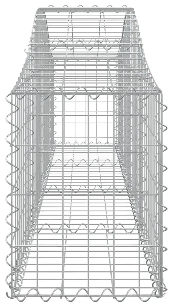 Cestos gabião arqueados 2 pcs 200x30x40/60 cm ferro galvanizado