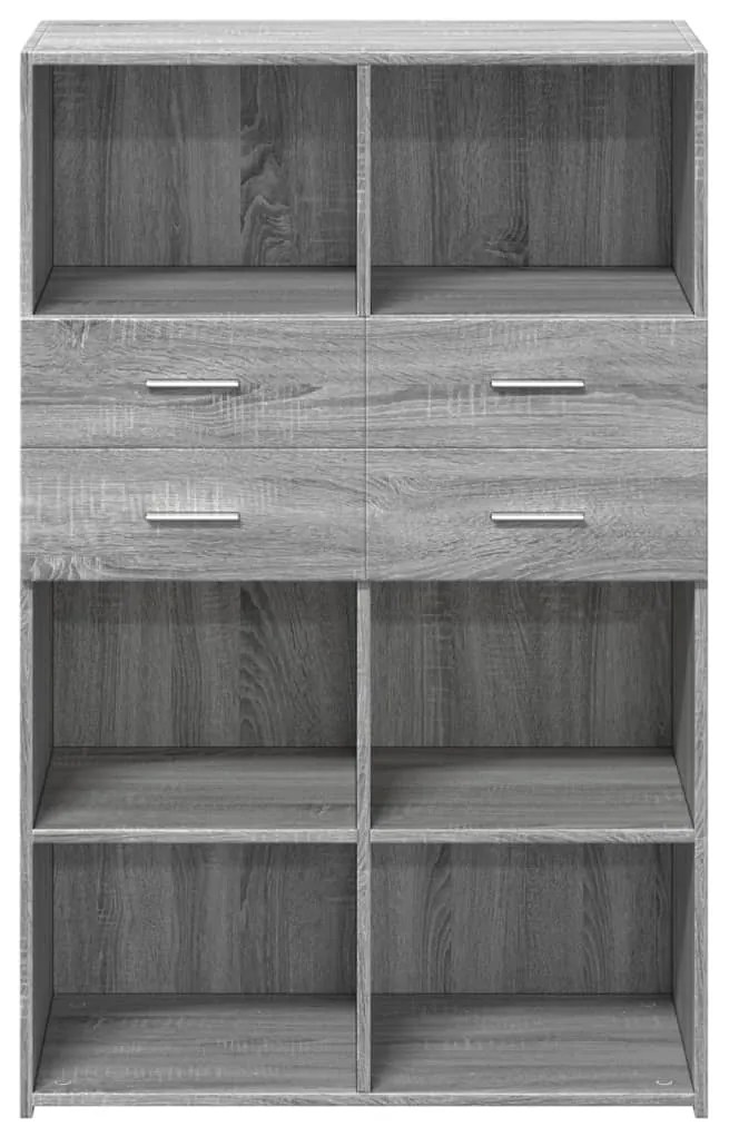 Armário alto 80x42,5x124cm derivados de madeira cinza sonoma