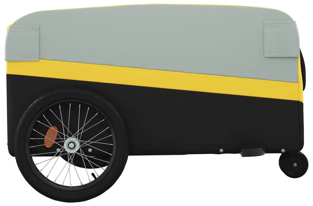 Reboque para bicicleta 45 kg ferro preto e amarelo