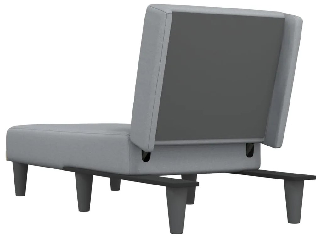 Chaise longue tecido cinzento-claro