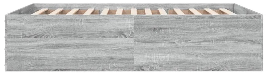 Estrutura de cama 140x200 cm derivados de madeira cinza sonoma