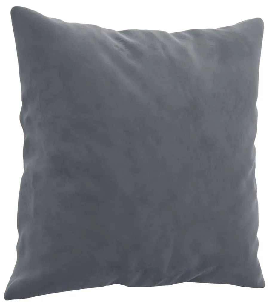 Sofá 2 lug. c/ almofadas decorativas 140 cm veludo cinza-escuro