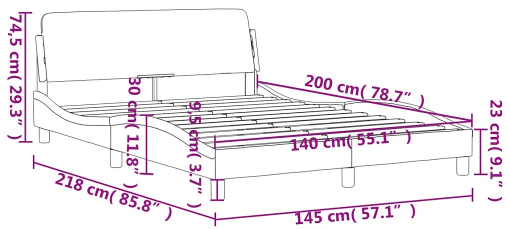 Estrutura de cama sem colchão 140x200 cm veludo verde-escuro