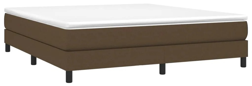 Estrutura de cama sem colchão 160x200 cm tecido castanho-escuro