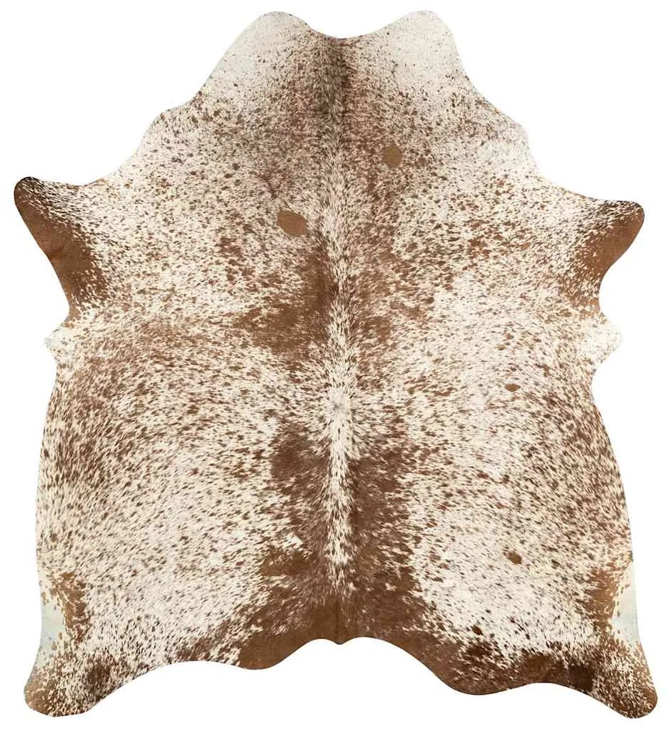 Tapete em couro de vaca genuíno 180x220 cm castanho e branco