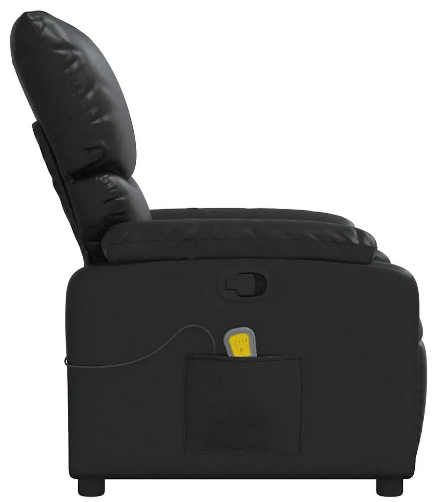 Poltrona de massagens reclinável couro artificial preto