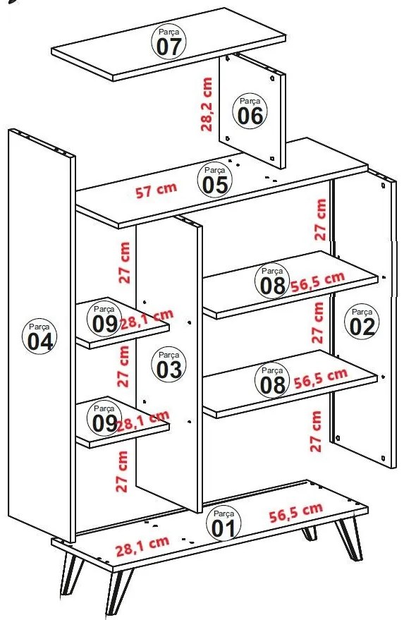 Estante Form – Branco – 90 cm x 132 cm x 32 cm