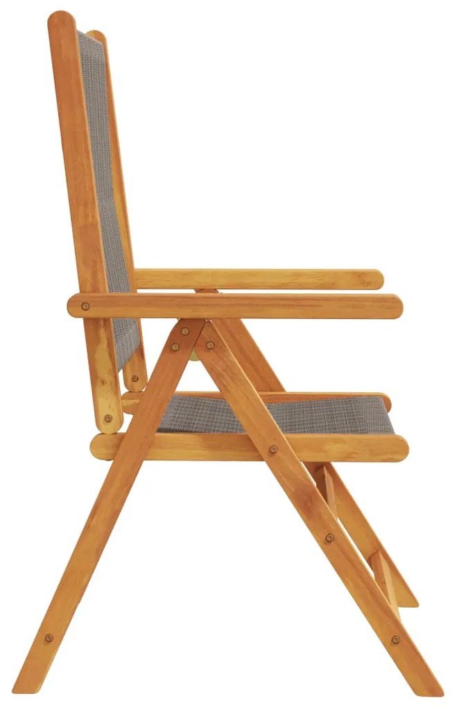 Cadeiras de jardim reclináveis 6 pcs acácia maciça cinzento