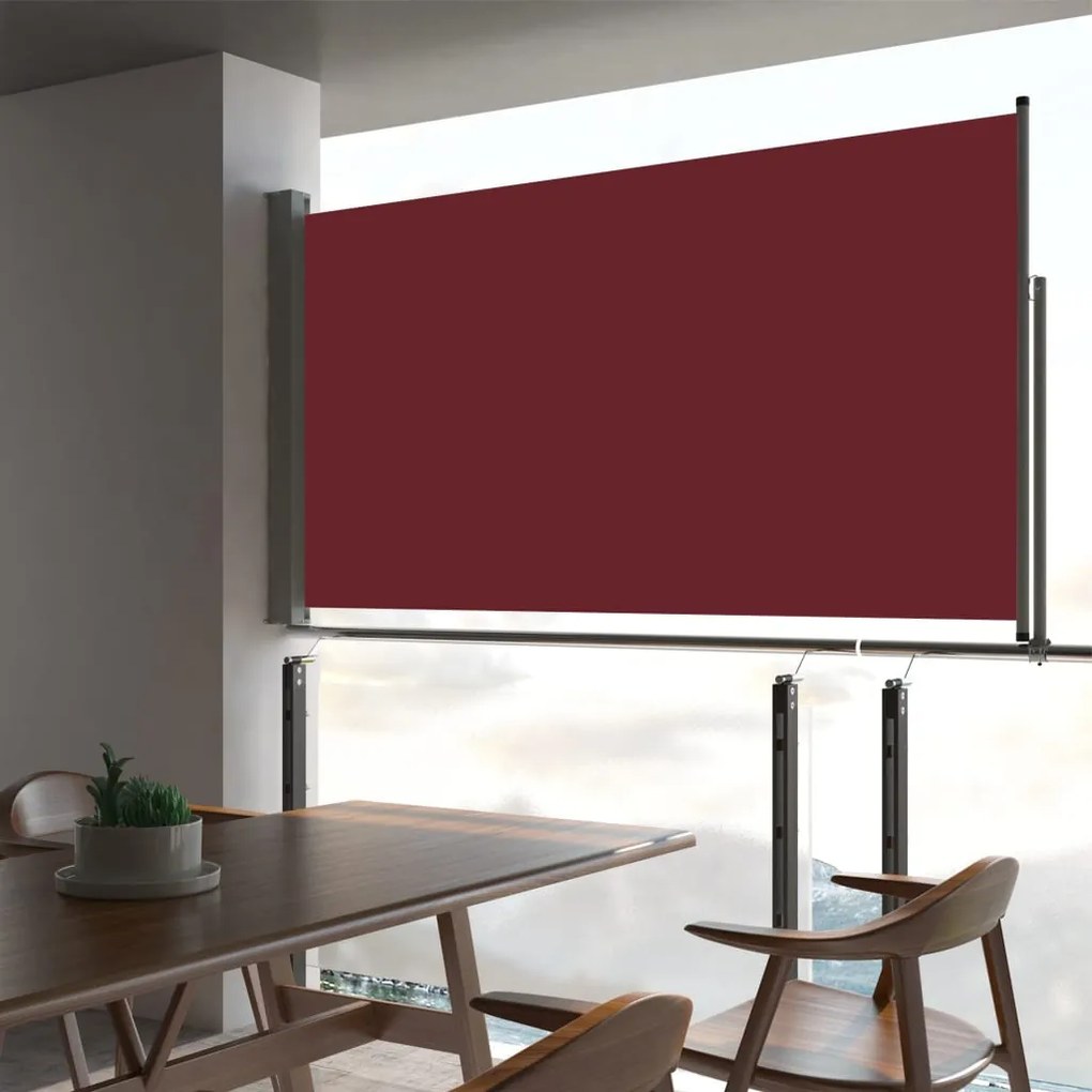 vidaXL Toldo lateral retrátil para pátio 160x300 cm vermelho