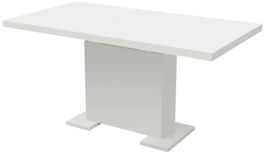 Mesa de jantar extensível, branco brilhante