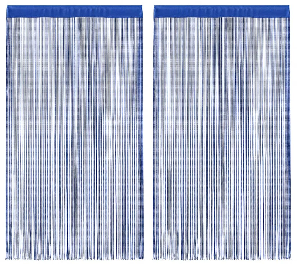 vidaXL Cortinas de fios 2 pcs 140x250 cm azul