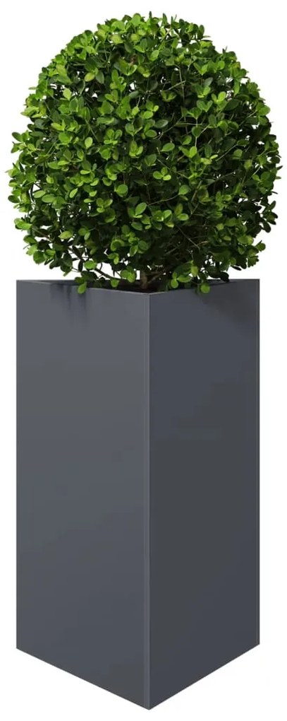 Vaso/floreira jardim triangular 2 pcs 50x43x75 cm aço antracite