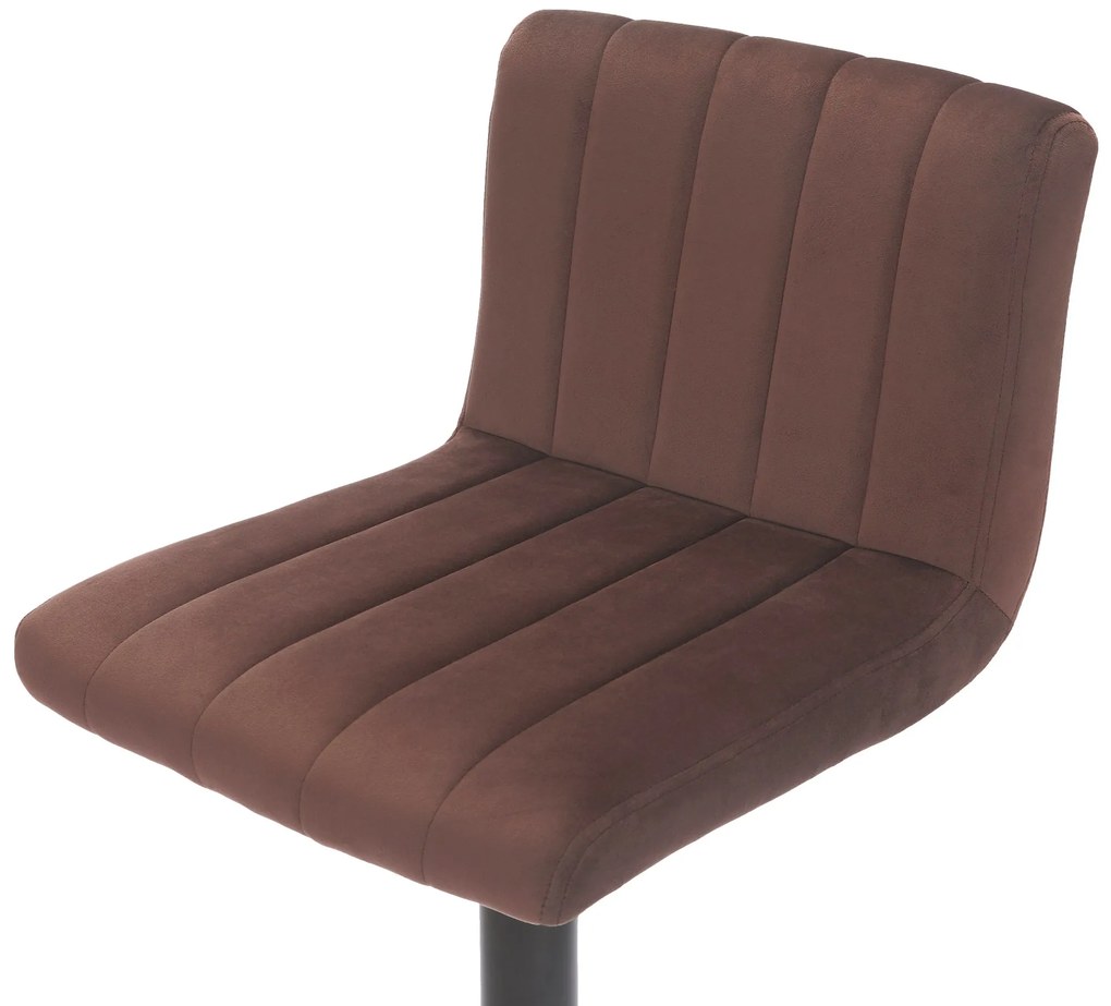 Conjunto de 2 bancos de bar Jamie com revestimento em veludo 87-107 x 41 x 49 cm Castanho
