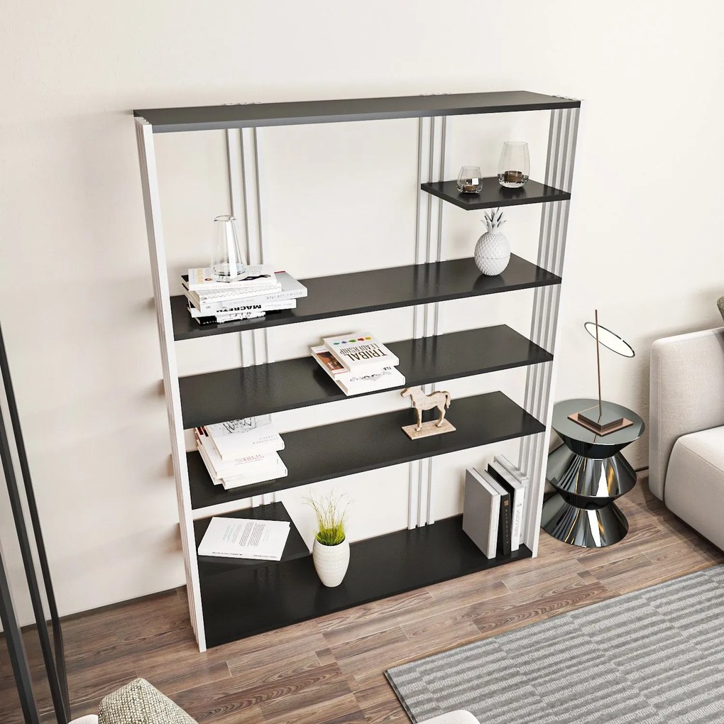 Estante Jenny – Antracite e Branco – 120x160x29,6 cm