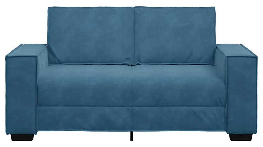 Sofá de 2 lugares veludo 120 cm azul