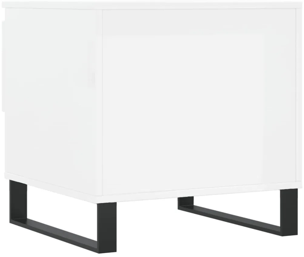 Mesas de centro 2pcs 50x46x50cm deriv. madeira branco brilhante