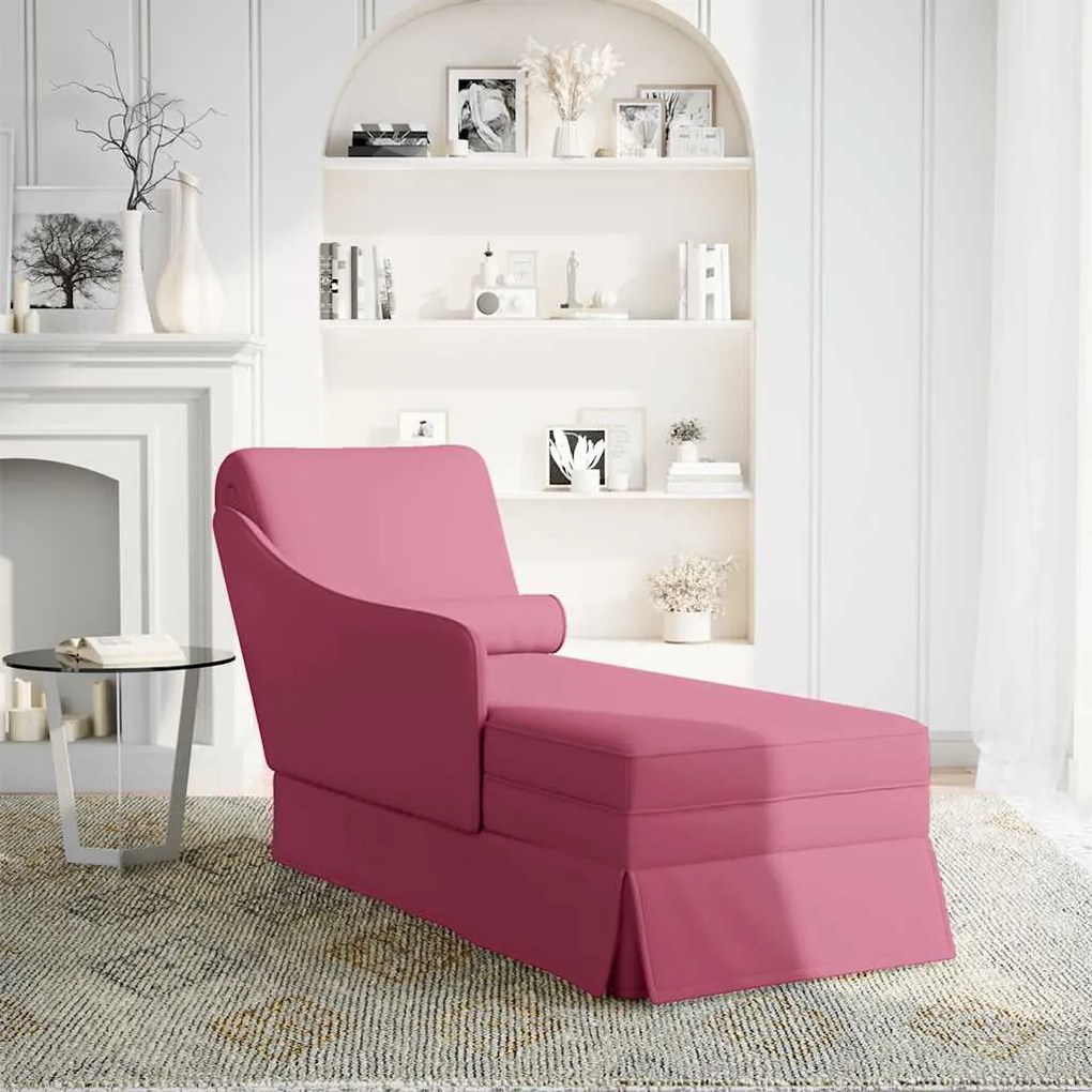 Chaise lounge c/ reforço/apoio de braços direito veludo