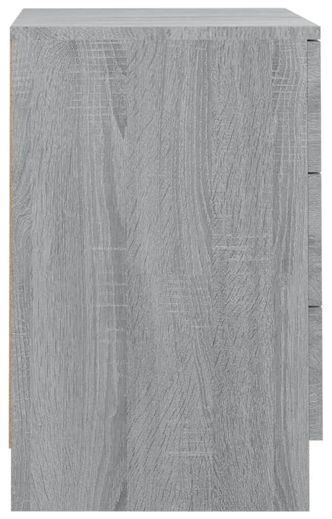 Mesa cabeceira 2pcs 38x35x56cm derivado madeira cinzento sonoma
