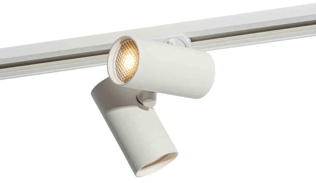 Sistema de calha de iluminação moderno monofásico branco 2 luzes - Iconic Scopio