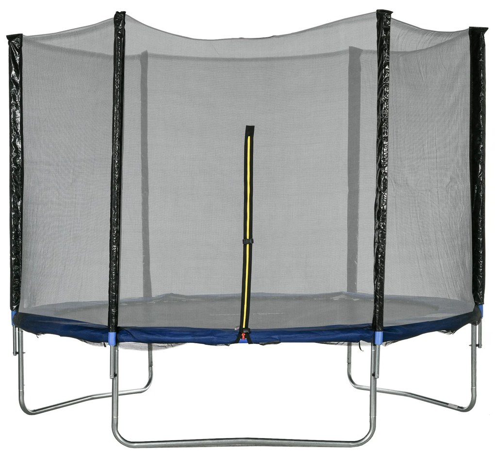 SPORTNOW Trampolim de Exterior Ø305x250 cm Trampolim para Crianças e Adultos com Rede de Segurança e Escada Azul