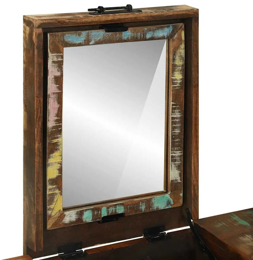 Mesa de Maquilhagem 90x50x75 cm Madeira Sólida Recuperada