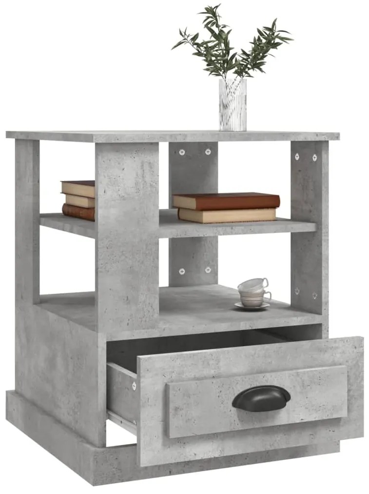 Mesa de apoio 50x50x60 cm derivados de madeira cinzento-cimento