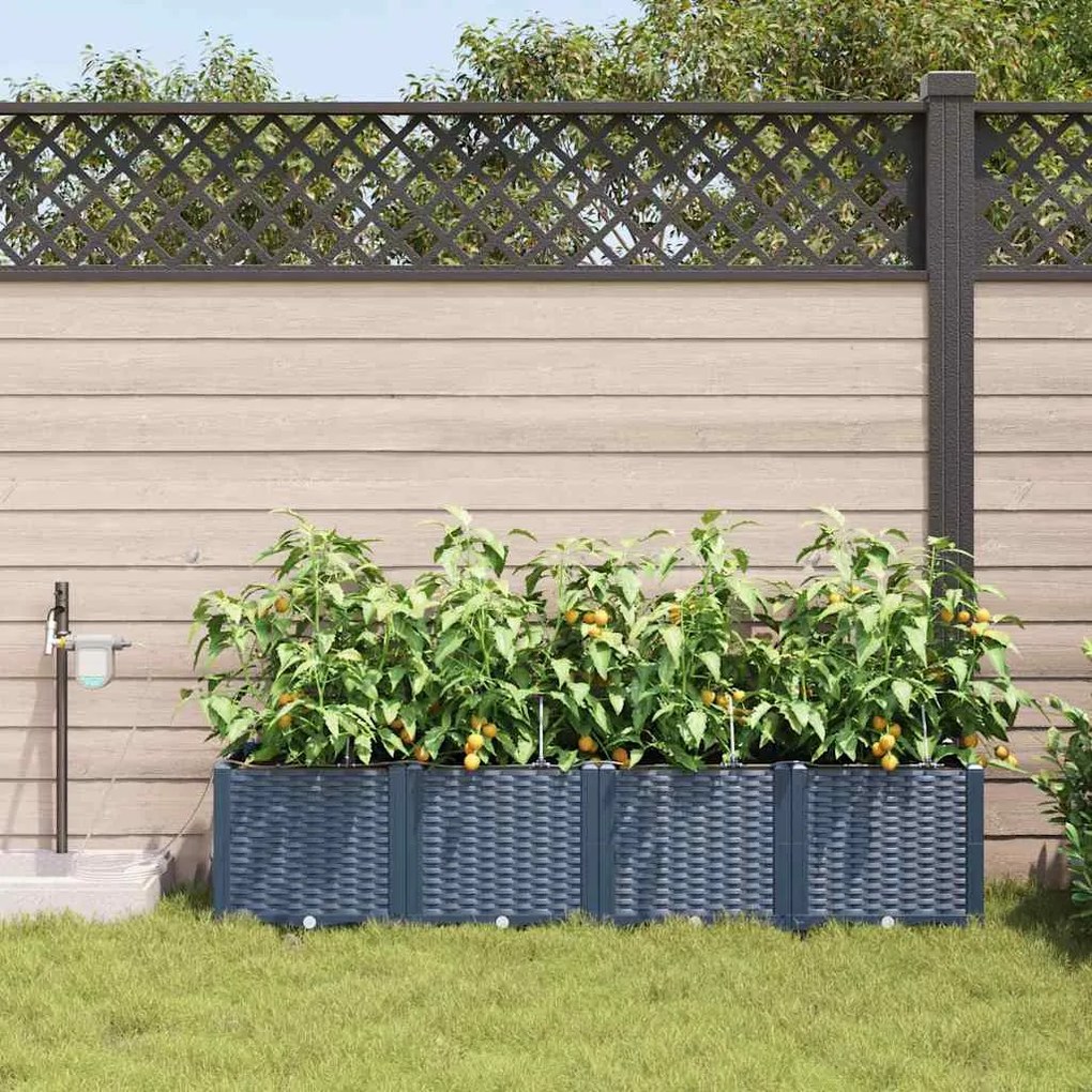 Jardineiras de Jardim 1 pc Cinzeto 160 x 40 x 37.5 cm Plástico