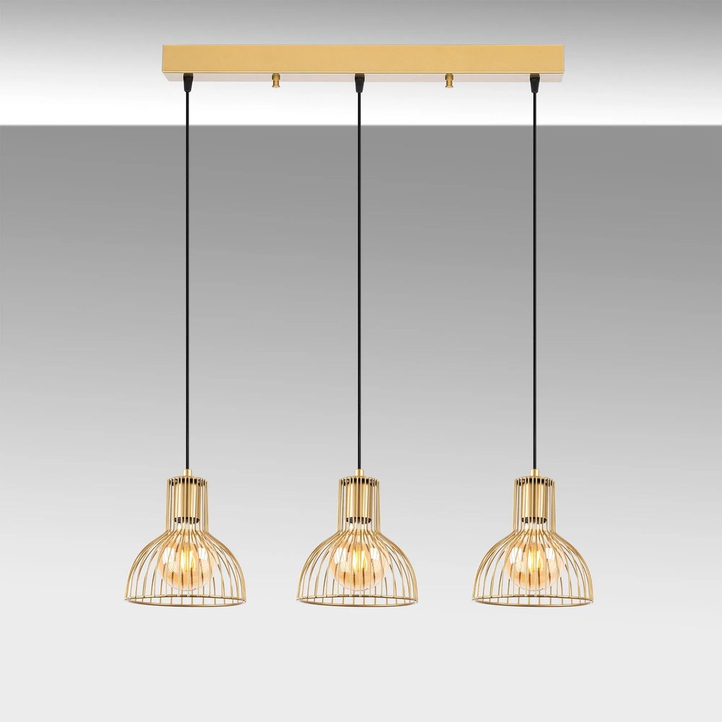 Candeeiro de Teto Vazo – Dourado Brilhante – 70 x 17 x 114 cm
