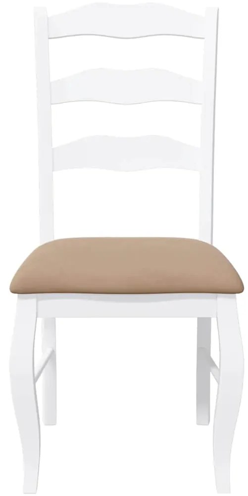 Cadeiras de jantar com almofadões 2 pcs madeira maciça branco