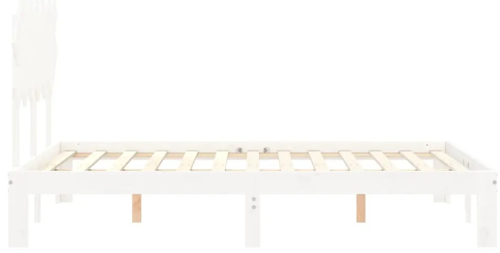 Cama sem colchão 120x200 cm madeira de pinho maciça branco