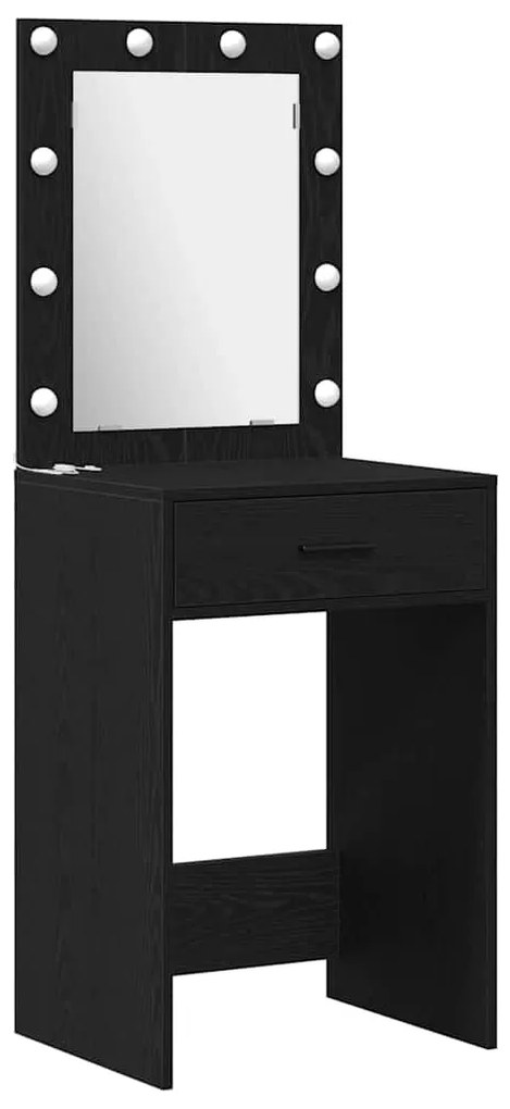 Conjunto de Mesa de Maquiagem de 2 Peças com LED em Madeira Engineered