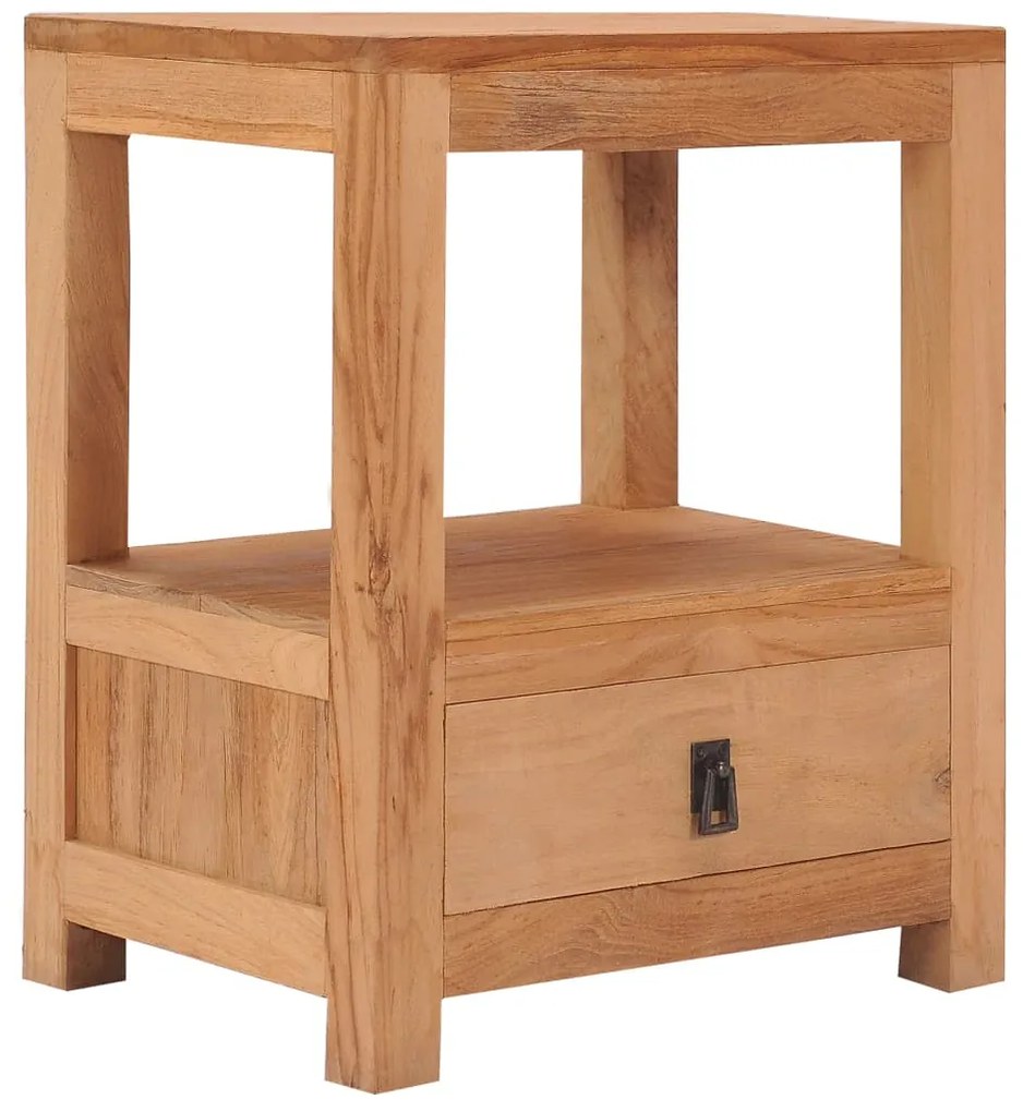 vidaXL Mesa de cabeceira 40x30x50 cm madeira de teca maciça